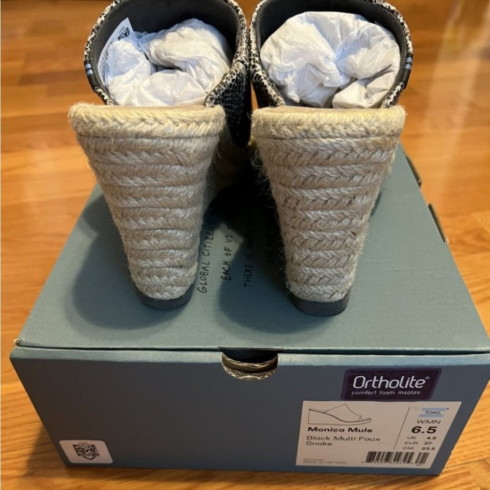 Toms Monica espadrille snakeskin wedge - Picture 3 of 4